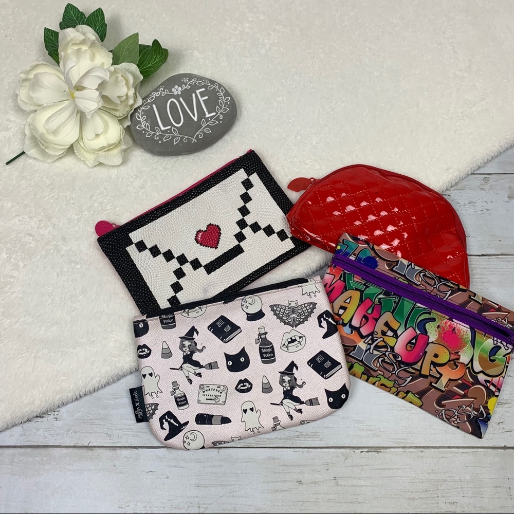 {4} Ipsy Small Fun Makeup Bags Pencil Cases